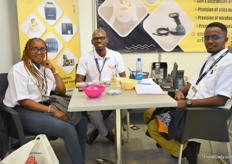 Polycarp Nyakoi (in the middle) from Krystal ltd. having a good conversation with Eunice Nduta and Thomas Nolungu from Benev Flora.